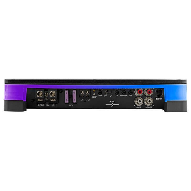 DS18 1-Channel Amp Monoblock 1 x 900 Watts RMS/1ohm Remote Level Control Flush Mount w/ LED Lights