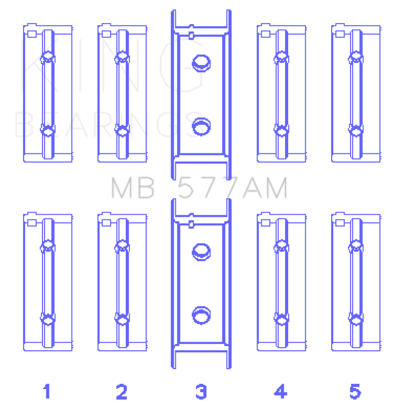 King Engine Bearings Mitsubishi 4G52 (Size +0.25mm) Main Bearing Set thumbnail 3