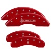 MGP 4 Caliper Covers Engraved Front Lincoln Engraved Rear Star logo Red finish silver ch thumbnail 8