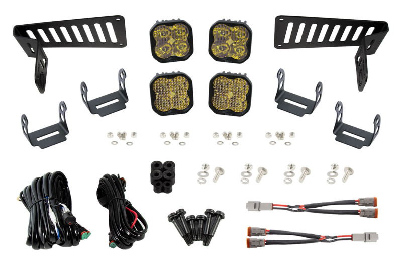 Diode Dynamics 18-21 Jeep JL Wrangler/Gladiator SS3 Cowl LED Bracket Kit - Yellow Pro thumbnail 2