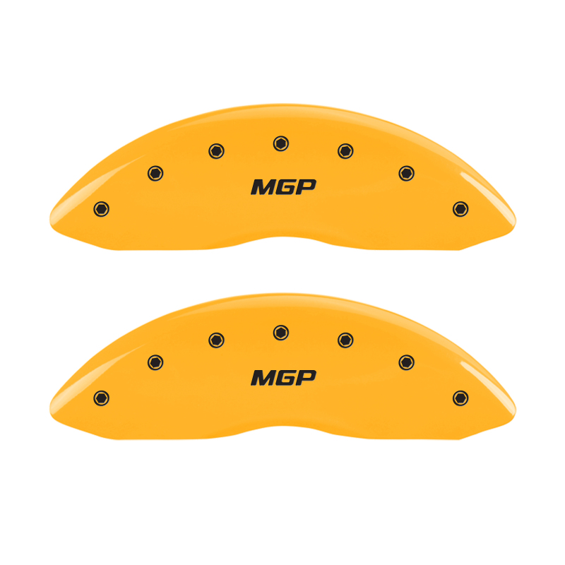 MGP 4 Caliper Covers Engraved Front & Rear MGP Yellow Finish Black Char 2019 Lincoln Continental thumbnail 6