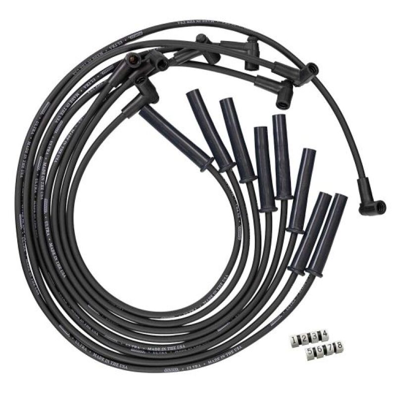 Moroso GM BBC 366-454 HEI-Style w/Coil In Cap Ultra 350 8mm Multi-Angle Spark Plug Wire Set - Black
