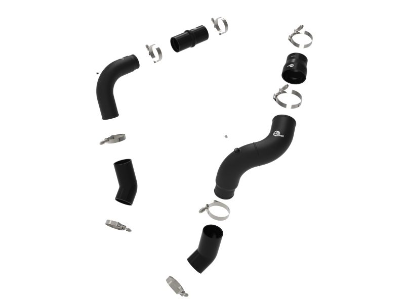 aFe BladeRunner 3in & 3-1/2in AL Hot and Cold Charge Pipe Kit Black RAM Diesel Trucks 25-26 L6-6.7L