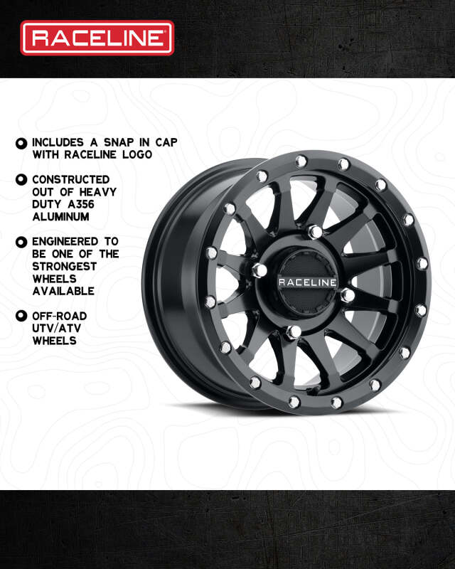 Raceline A95B Trophy 14x7in / 4x110 BP / 10mm Offset / 83.8mm Bore - Satin Black Wheel thumbnail 2