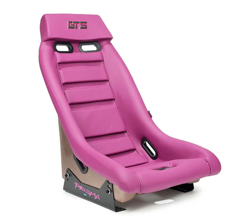 NRG GT Retro Bucket Seat - Wine PVC Leather Wine Stitching Rose Gold Fiberglass Back w/ Glitter thumbnail 3