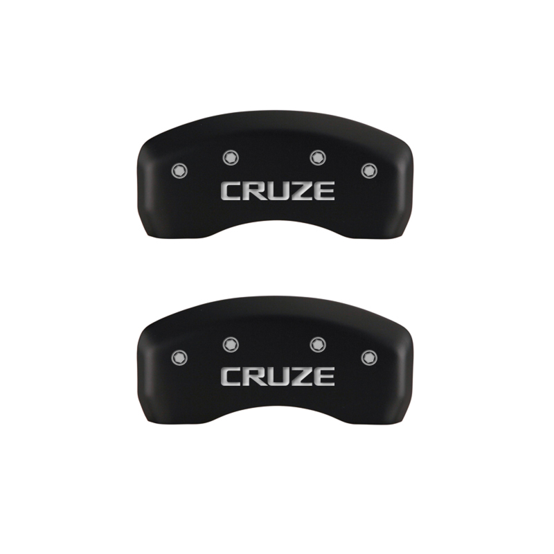 MGP 4 Caliper Covers Engraved Front & Rear Cruze Red finish silver ch thumbnail 7
