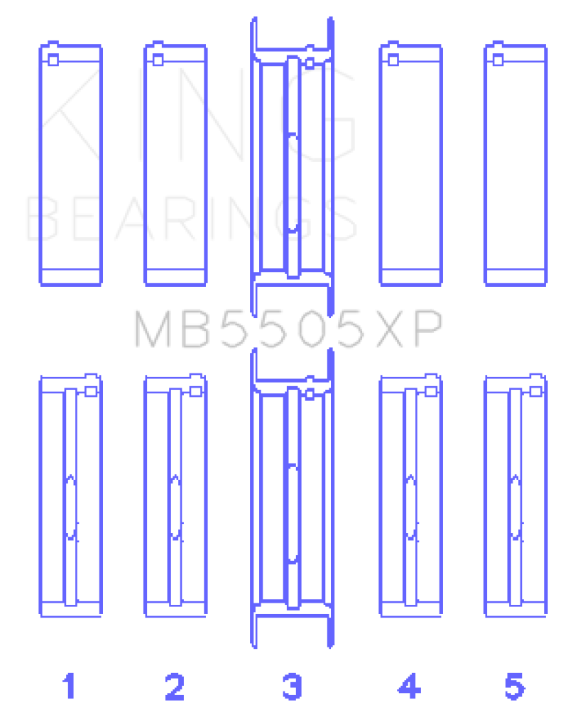 King Engine Bearings Ford V8 351ci 5.8L / 400ci 6.6L 16V (Size .001) Main Bearing Set thumbnail 2