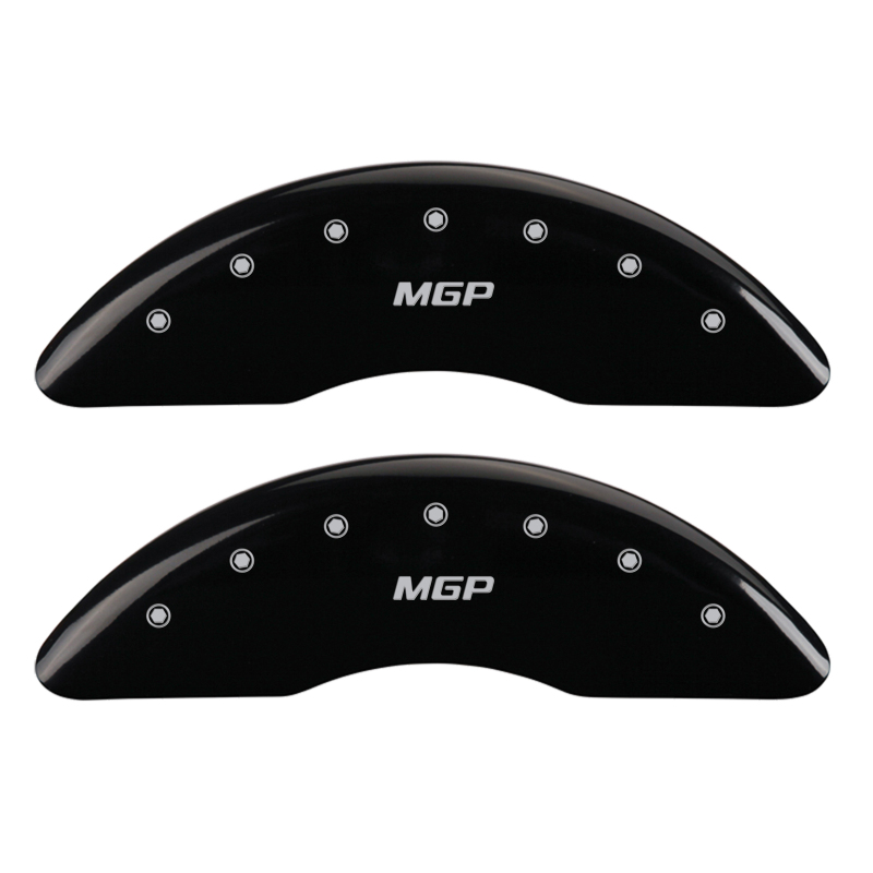 MGP 4 Caliper Covers Engraved Front & Rear MGP Black Finish Silver Char 2016 Cadillac CT6 thumbnail 4