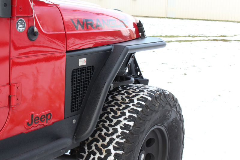 Fishbone Offroad 97-06 Jeep Wrangler TJ Steel Tube Fenders Rear 3In Flare - Blk Textured Powdercoat thumbnail 5