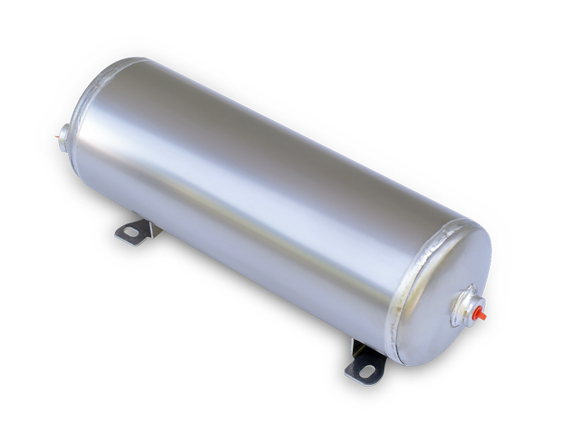 2 gallon aluminum air tank with two 1/4" npt ports and one 1/8" npt port.