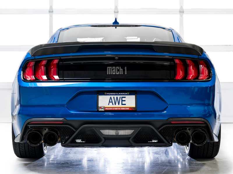 AWE Tuning 21-23 Ford Mustang Mach 1 SwitchPath Cat-Back Exhaust w/ Quad Diamond Black Tips thumbnail 4