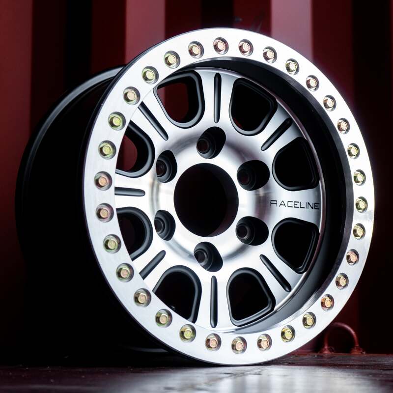 Raceline RT232 Monster 17x8.5in/8x165.1 BP/0mm Offset/130.81mm Bore - BLK & Machined Beadlock Wheel thumbnail 2