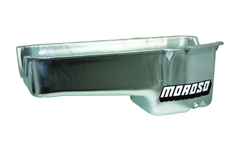 Moroso Pre-80 Chevrolet Small Block (w/Driver Side Dipstick) Wet Sump 5qt 7.5in Steel Oil Pan - Blk thumbnail 5