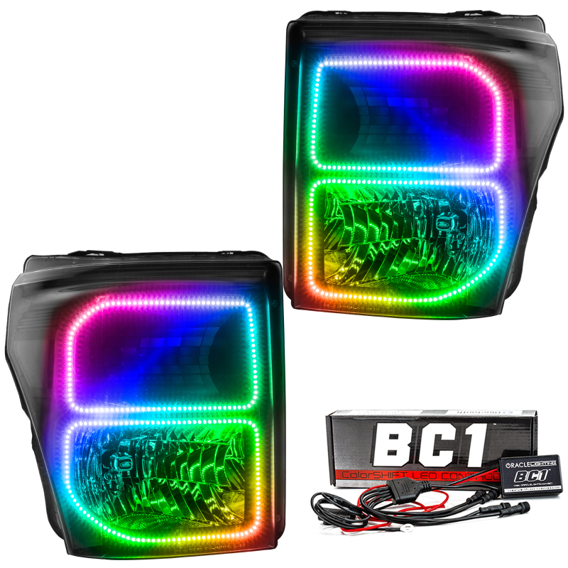 Oracle 11-16 Ford F250/350 LED HL - Black - ColorSHIFT w/ BC1 Controller thumbnail 2