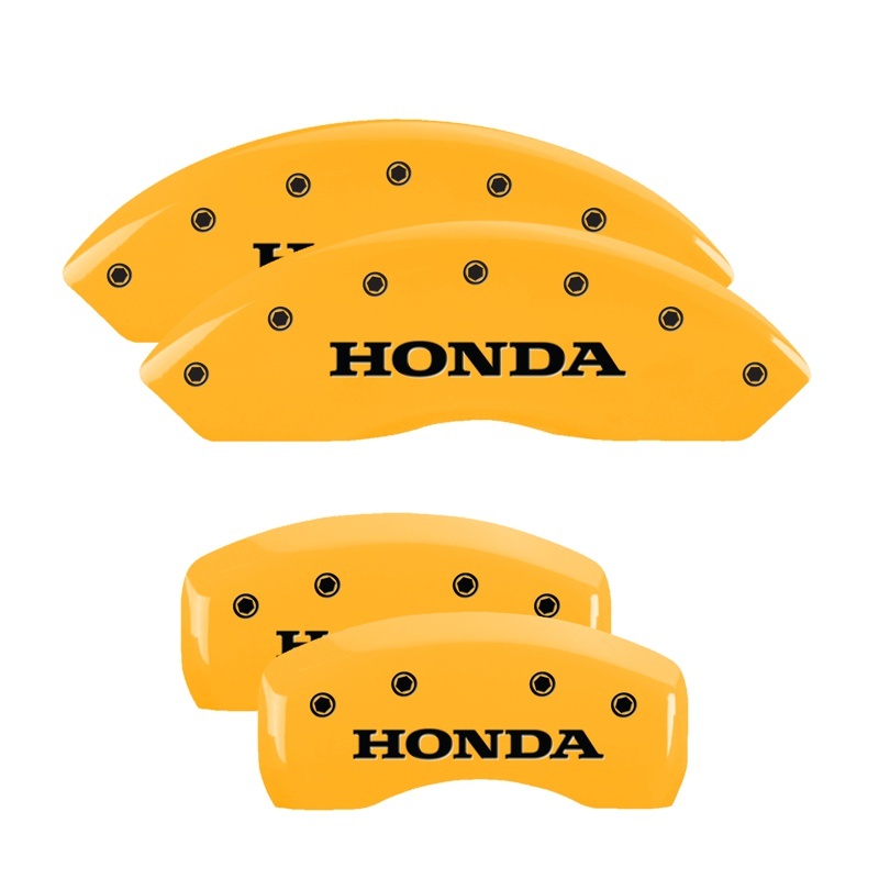 MGP 4 Caliper Covers Engraved Front & Rear Honda Yellow Finish Black Char 2004 Honda Pilot thumbnail 6