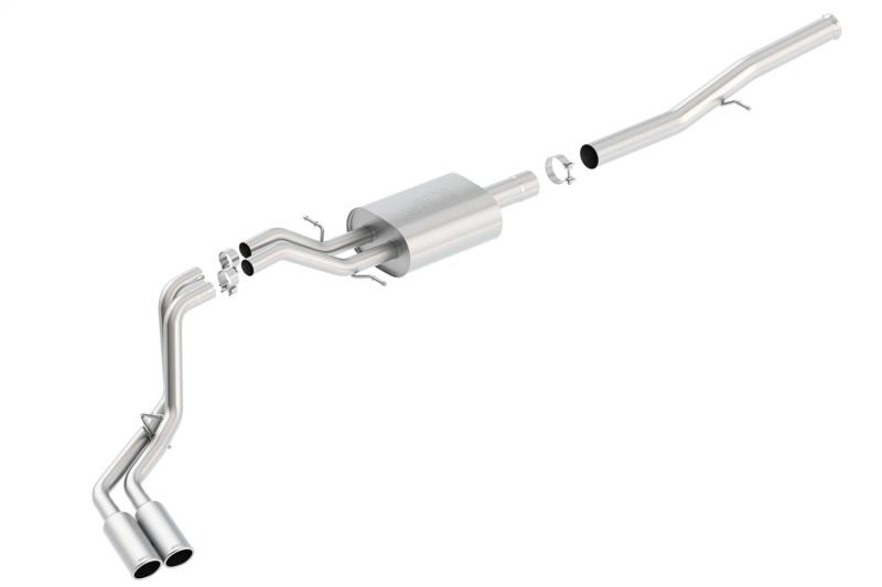 Borla 14 Silv/Sierra 1500 EC Std/CC Short 143.5in WB S-Type Dual Rolled Side Exit Cat-Back Exhaust thumbnail 5