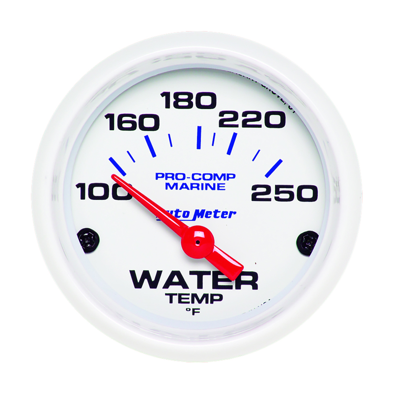 Autometer Marine White Gauge 2-1/16in Electric Water Temperature Gauge 100-250 Deg F thumbnail 3