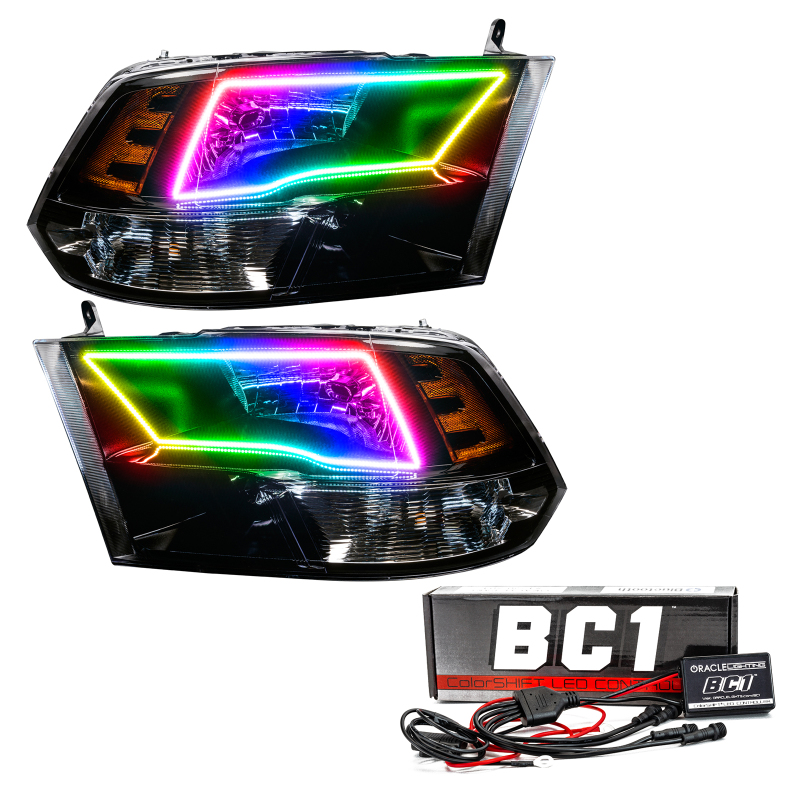 Oracle 09-17 RAM 1500 TRX Quad Pre-Assembled Headlights Blk Housing - w/ BC1 Controller thumbnail 2