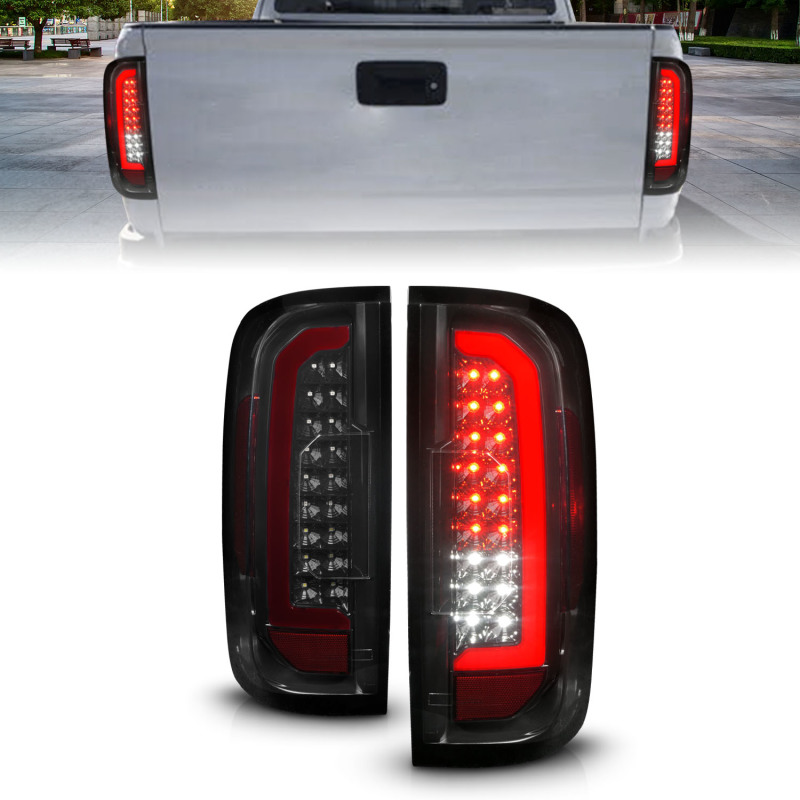 ANZO 15-21 Chevrolet Colorado Full LED Tail Lights w/ Red Lightbar Black Housing Smoke Lens thumbnail 9