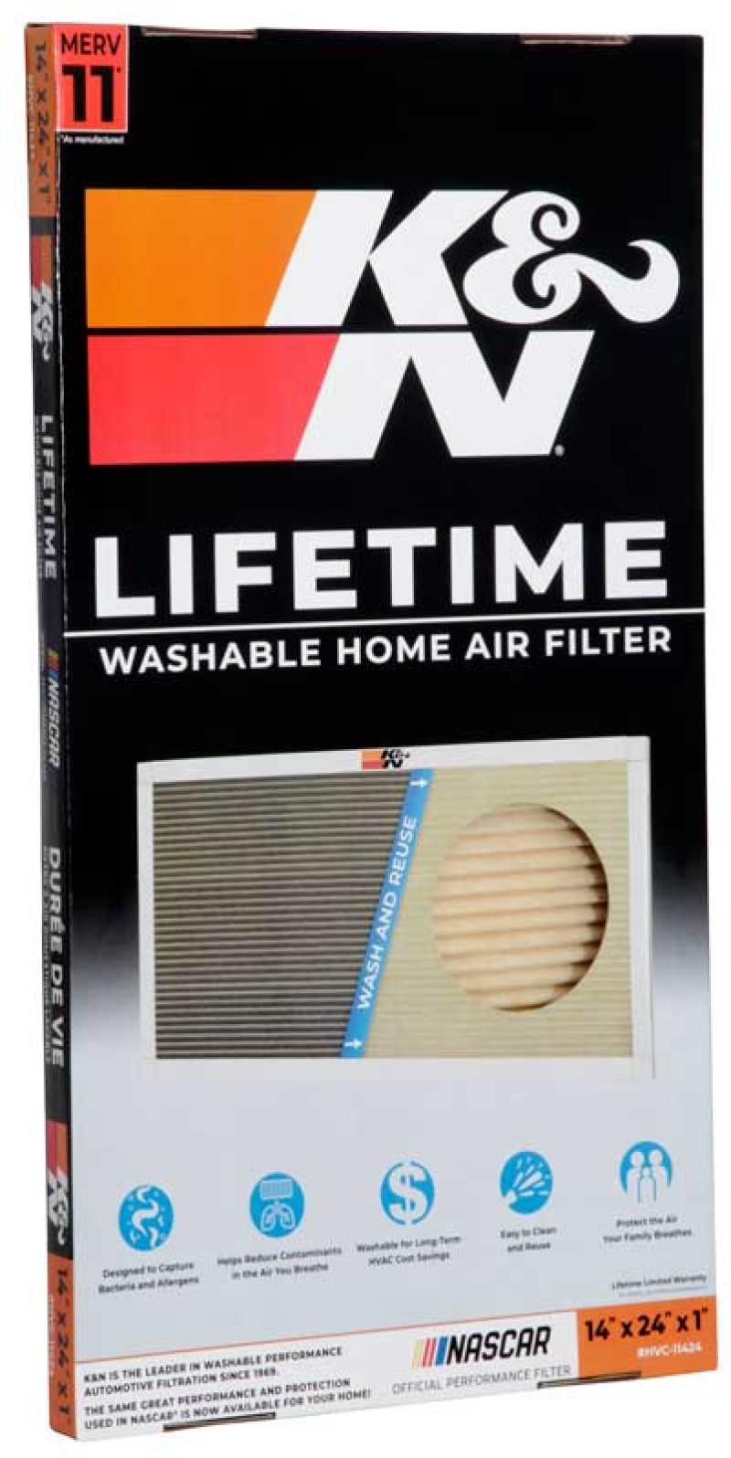 K&N HVAC Filter - 14 X 24 X 1 thumbnail 2