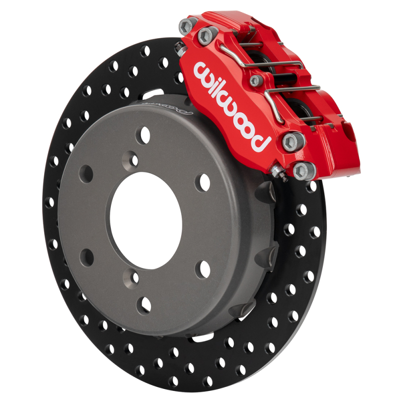 Wilwood Narrow DynaPro Radial Mount UTV Brake Kits 140-17946-DR Disc Kit, Kit, Front, Manual, Cross-drilled Surface Rotors, Red Calipers, Pads, Can-Am, Kit thumbnail 2