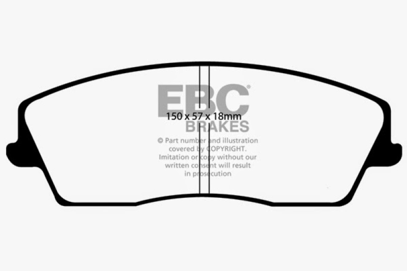 EBC 05-09 Chrysler 300 2.7 Yellowstuff Front Brake Pads thumbnail 6