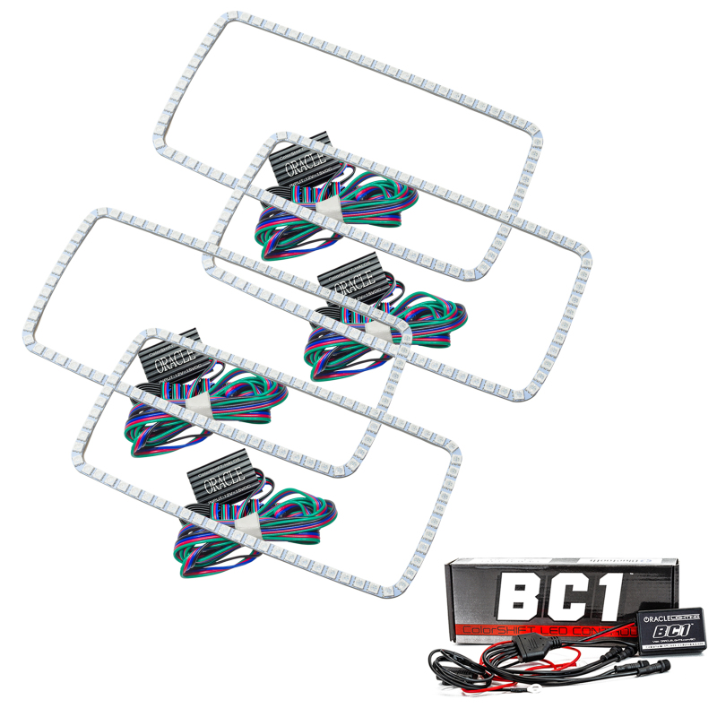 Oracle GMC Sierra 07-13 Halo Kit (New Square Ring Design) - ColorSHIFT w/ BC1 Controller thumbnail 3