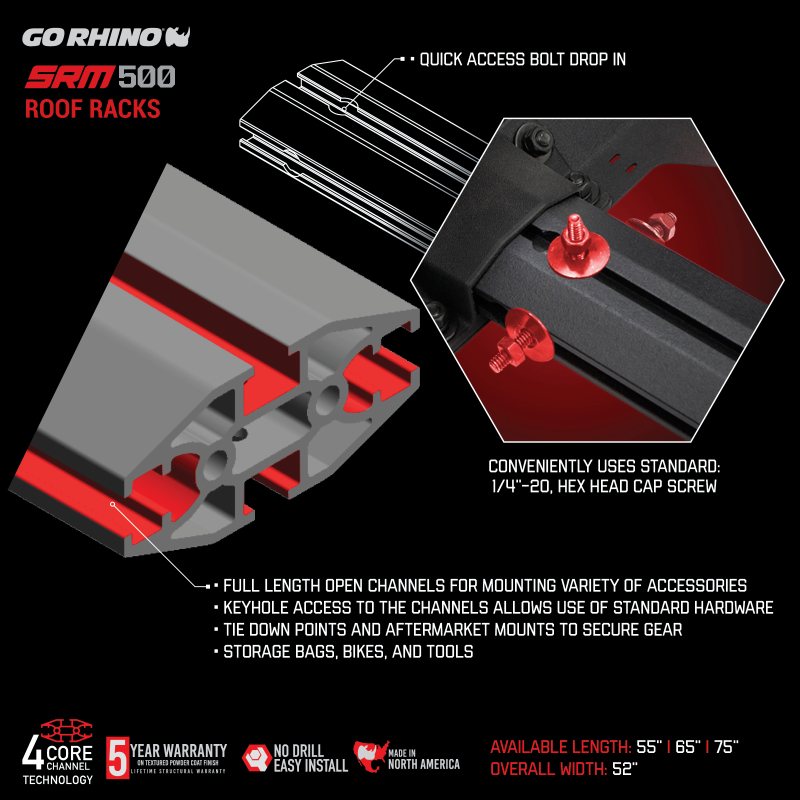 Go Rhino SRM 500 Roof Rack - 55in thumbnail 7