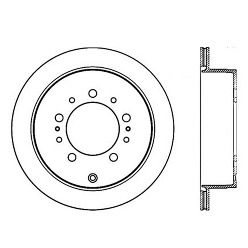 StopTech Power Slot 08-09 Lexus LX450/470/570 / 07-09 Toyota Tundra Slotted Left Rear Rotor thumbnail 2