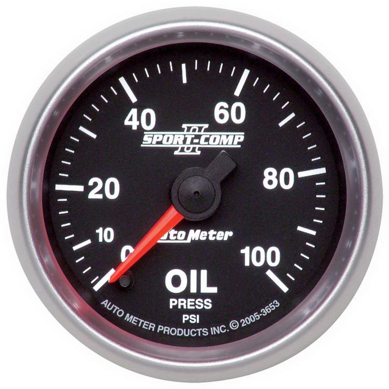 Autometer Sport-Comp II 52mm 0-100 PSI Electronic Oil Pressure Gauge thumbnail 4