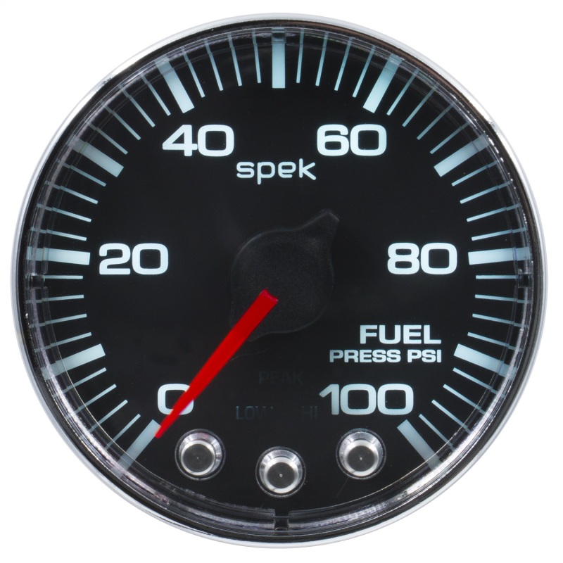 Autometer Spek-Pro Gauge Fuel Press 2 1/16in 100psi Stepper Motor W/Peak & Warn Blk/Chrm thumbnail 7