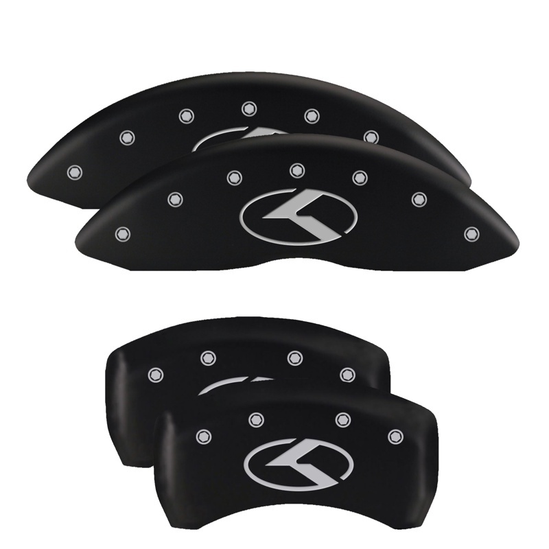 MGP 4 Caliper Covers Engraved Front & Rear MGP Red Finish Silver Characters 2018 Genesis G80 thumbnail 5