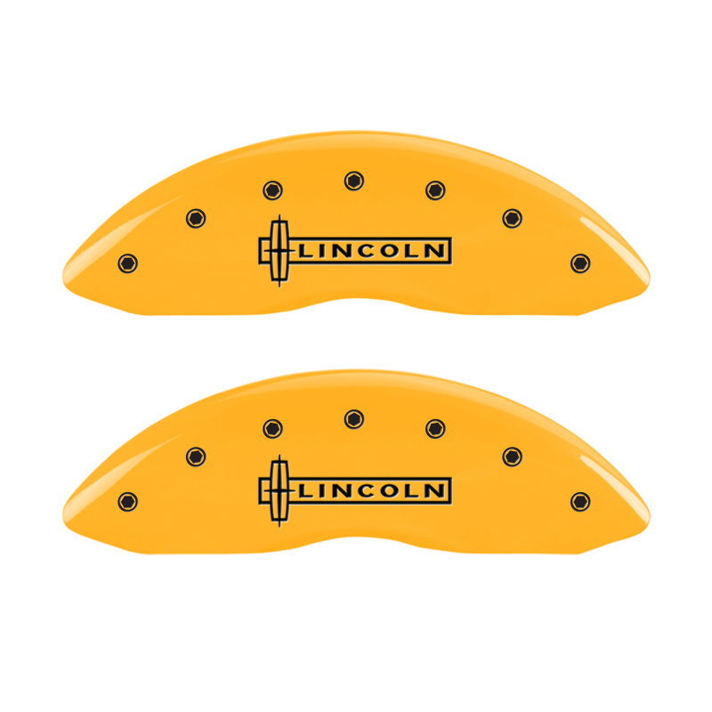 MGP 4 Caliper Covers Engraved Fr Lincoln Rr Star Logo Yellow Finish Blk Char 17 Lincoln Continental thumbnail 4