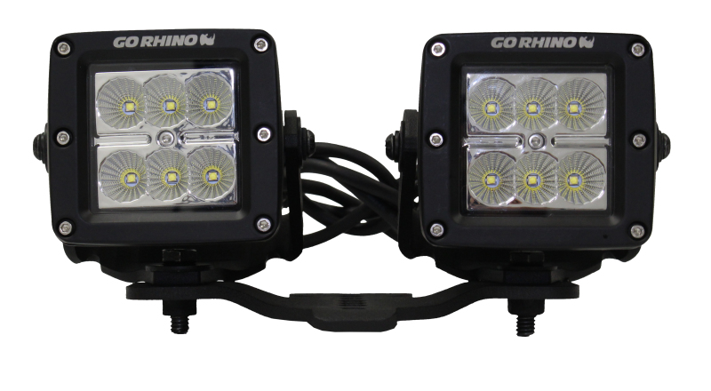 Go Rhino 18-20 Jeep Wrangler JL/JLU/Gladiator JT Light Mount - Two 3in Cubes thumbnail 3