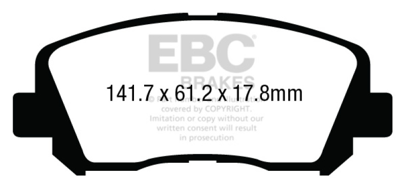 EBC 15+ Chrysler 200 2.4 Redstuff Front Brake Pads thumbnail 6