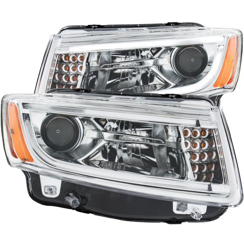 ANZO 2014-2015 Jeep Grand Cherokee Projector Headlights w/ Plank Style Design Chrome thumbnail 4