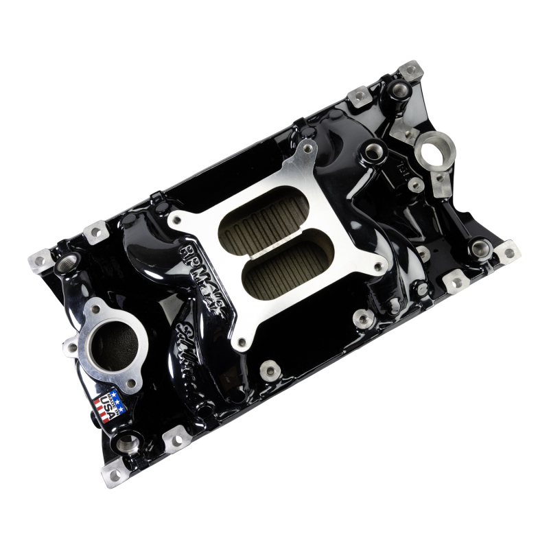 Edelbrock Performer RPM Air-Gap Intake Manifolds 7516-BP Manifold, Air Gap, Dual Plane, Aluminum, Black Plasma Coated, Square Bore, Chevy, Vortec/E-Tec, Each thumbnail 4