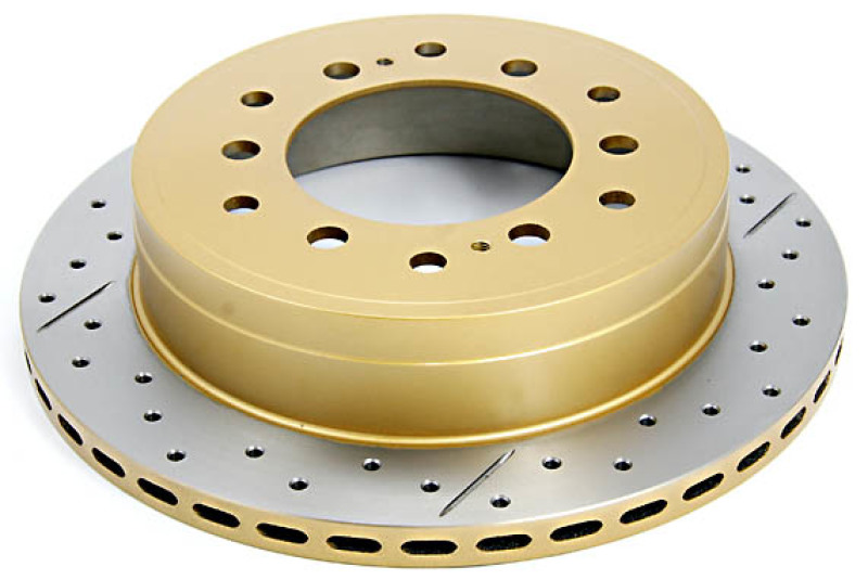 DBA Street Series X-Gold Disc Brake Rotors DBA793X Rotor, Cross-Drilled, Slotted, X-Gold, Uni-Directional, Lexus, Toyota, Rear, Each thumbnail 7