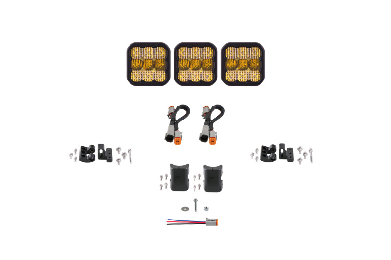Diode Dynamics SS5 Pro Universal CrossLink 3-Pod Lightbar - Yellow Combo thumbnail 2