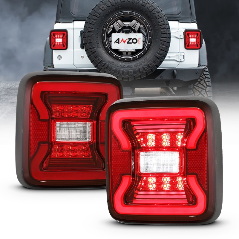 ANZO 18-19 Jeep Wrangler JL LED Taillights Black thumbnail 8