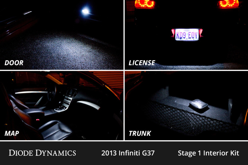 Diode Dynamics 08-15 Infiniti G37 Coupe/Convertible Interior LED Kit Cool White Stage 2 thumbnail 5