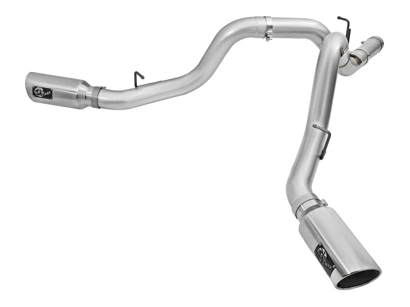 aFe Atlas Exhaust 4in Dual DPF-Back Al Steel w/ Pol Tips 16-17 GM Diesel Truck V8-6.6L (td) LML thumbnail 2