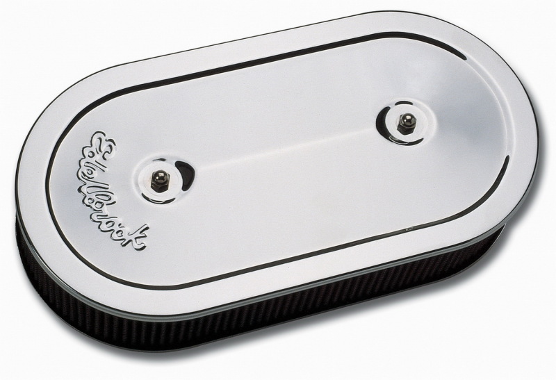 Edelbrock Air Cleaner Pro-Flo Series Oval Steel Top 13 5In X 7In X 3 5In Dual Carburetor Chrome thumbnail 3