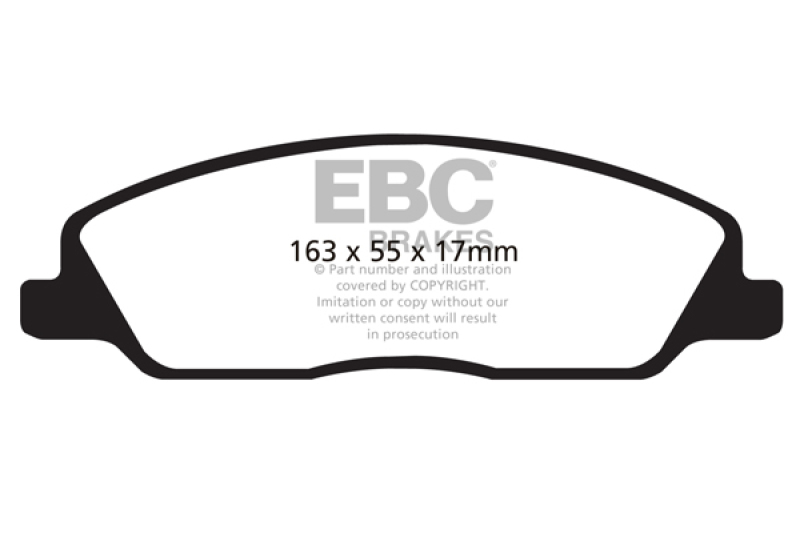 EBC 10-14 Ford Mustang 3.7 Greenstuff Front Brake Pads thumbnail 3