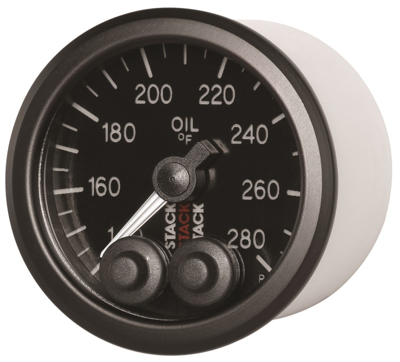 Autometer Stack Instruments 52mm 140-280 Deg F 1/8in NPTF Male Pro Control Oil Temp Gauge - Black thumbnail 9