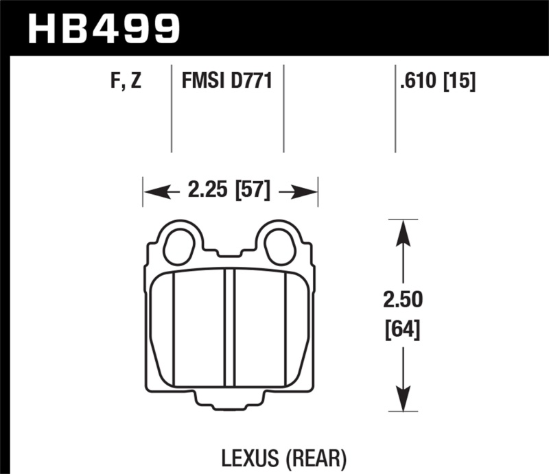Hawk 00-05 Lexus IS300 HPS Street Rear Brake Pads thumbnail 6