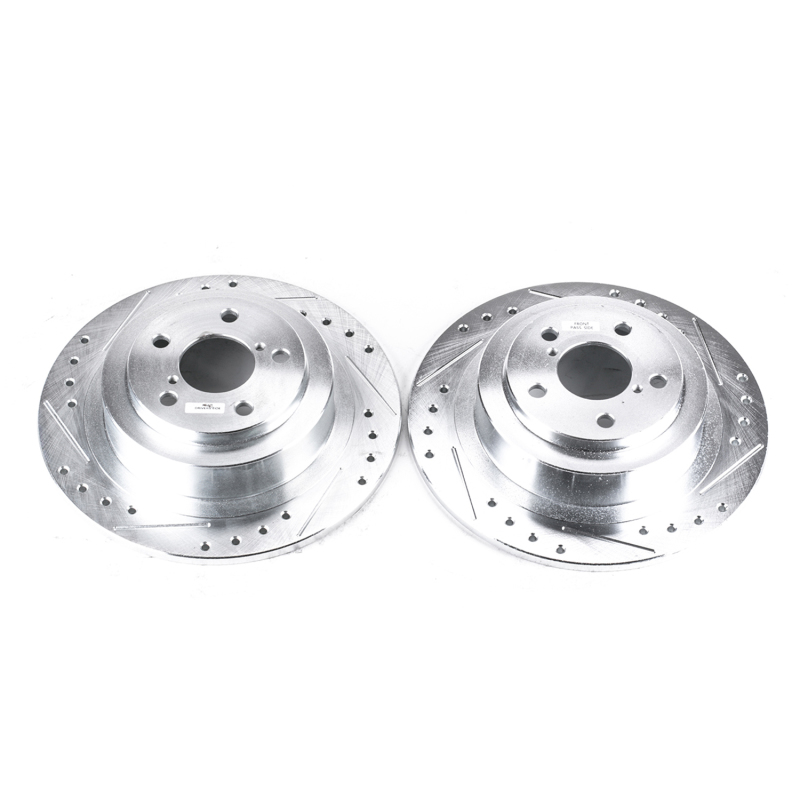 Power Stop 03-06 Subaru Baja Rear Evolution Drilled & Slotted Rotors - Pair thumbnail 7