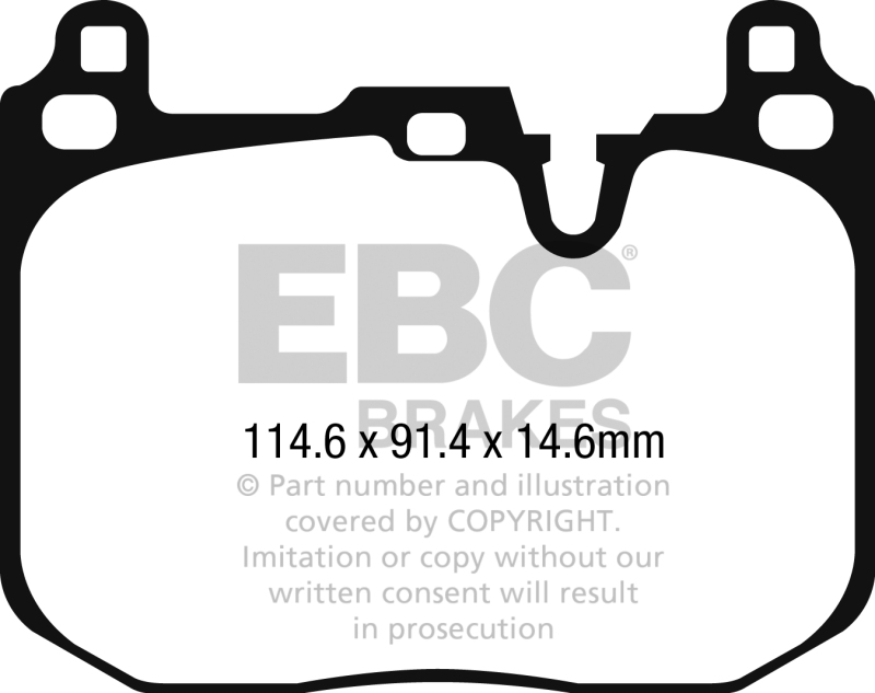 EBC 2015+ Mini Cooper Hardtop (F55/F56) 2.0L Turbo JCW Greenstuff Front Brake Pads thumbnail 2