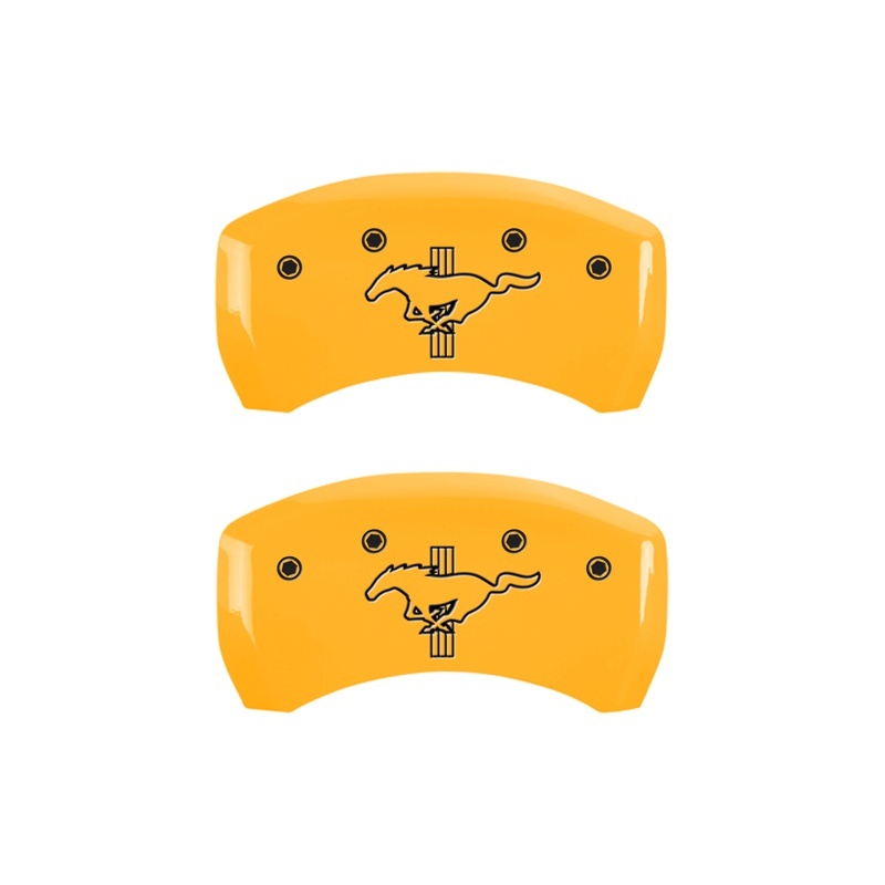 MGP Rear set 2 Caliper Covers Engraved Rear 2015/Bar & Pony Yellow finish black ch thumbnail 4