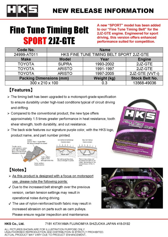 HKS FINE TUNE TIMING BELT SPORT 2JZ-GTE thumbnail 5